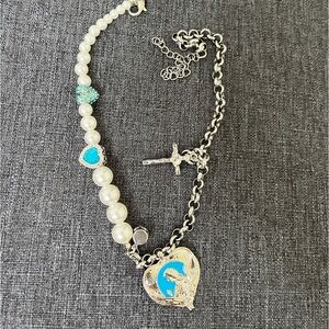Fashion necklace rhinestone blue💠🦋🧢